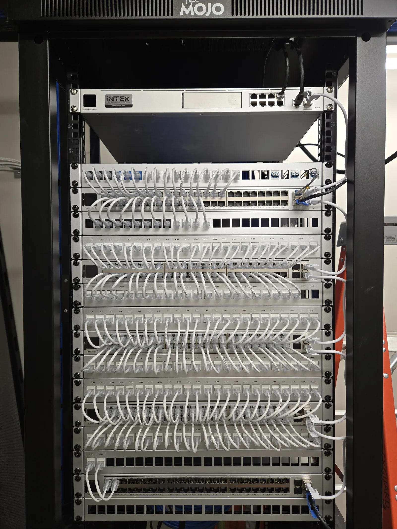 Structured cabling and rack work by INTEK at a West Des Moines clinic